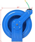 Retractable Welding Hose Reel For 1/4 Inch X 100 Foot Twin Oxygen Acetylene Rubber Hoses, side view with measurement labels