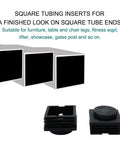 M8 Leveling Feet 50x50mm Square Insert Adjustable Furniture Glide Set Of 8 shown with square tubing inserts for furniture