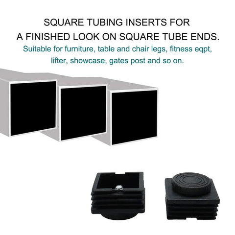 M8 Leveling Feet 50x50mm Square Insert Adjustable Furniture Glide Set Of 8 shown with square tubing inserts for furniture
