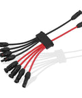 Parallel Panel Connectors Kit For Four Panels, Tool Free Y Branch Cable Splitter 2 To 8, IP68 Waterproof 10AWG Main Line And 4mm2 Branch Line, 30A DC1000V Rated, Easy Solar Cable Extension For Rooftop Setups