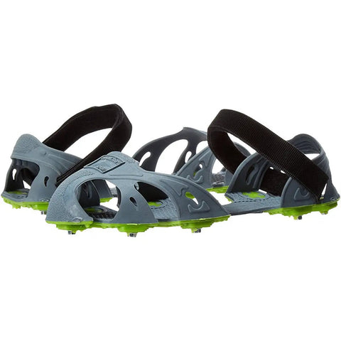 Ice Traction Cleats For Running Shoes, Lightweight Grip With Full Sole Coverage, Grey Green, X Large, Side View
