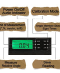 LCD display of 24 Inch Digital Torpedo Level And Protractor With Neodymium Magnets Bright showing readings and functions labels.