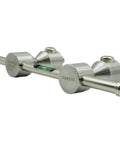 SUS304 Heavy Duty Stainless Steel Two Hole Pin With Push Button Quick Lock For Pipe Alignment. Measures 256x102x41 mm.