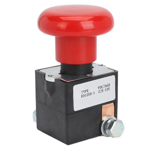 Heavy Duty Metal Emergency Stop Push Button Switch For Electric Forklift And Stacker With Instant Shut Off, Red Button Design.