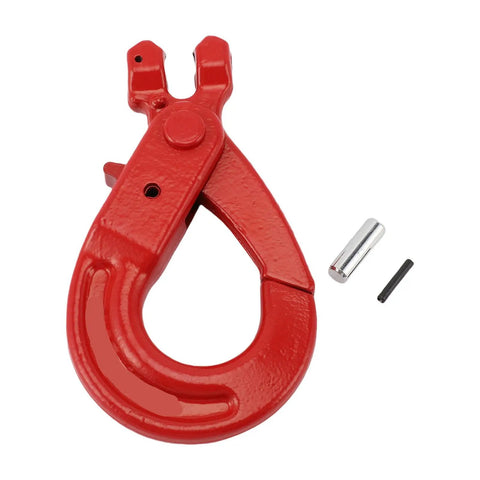 Red G80 Alloy Steel Fork Slide Hook 2 Ton Load Bearing for Heavy Duty Factory Lifts Port Transportation and Safety Chain Handling