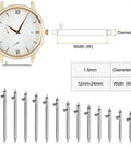 Rock Solid 24 Piece 23mm Quick Release Spring Bars Stainless Steel Watch Pin Set For Leather Rubber Strap Links Smooth DIY.