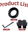 Beefy Heavy Duty Clamp On Set Screw Collar With 2 Inch Bore, 4-Piece set with gloves and hex key, black oxide coated.