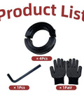 1-1/2 Inch Bore Clamp-On Set Screw Collar, 2-3/8 Inch OD, Double Opening, Black Oxide, Allen wrench, gloves set