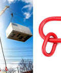 Chain Sling Ring Oblong Master Link Hoist Ring For Lifting Rigging Grade 80 8 Ton 17636 Lb Capacity G80 Steel Red Heavy Duty