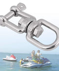 Built Like A Tank 304 Stainless Steel Swivel Shackle With Heavy Duty Snap Ring For Marine Gear And Industrial Rigging Rust Proof Direct Replacement Part For 6mm Rope.