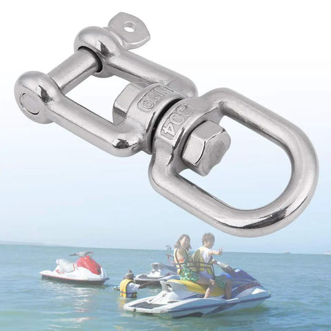 Built Like A Tank 304 Stainless Steel Swivel Shackle With Heavy Duty Snap Ring For Marine Gear And Industrial Rigging Rust Proof Direct Replacement Part For 6mm Rope.