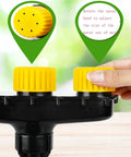 Adjustable Multi Head Nozzle Sprayer with Porous Six Hole Spray Head and rotating knobs for garden use.