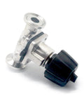 QiiMii SS316 1/2-inch diaphragm valve front view tri-clamp stainless body and black plastic connector