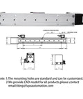 Mini Linear Rail Slide Guide For CNC Motion Table With Nema 14 Stepper Motor, 50 To 300mm Stroke, 0.02mm Repeatability diagram
