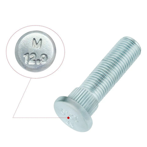 Heavy Duty Rear Wheel Hub Bearing And Brake Rotor Studs Replacement Kit For Polaris RZR Sportsman ACE Ranger ATV UTV 2006 Plus, detailed bolt with markings.