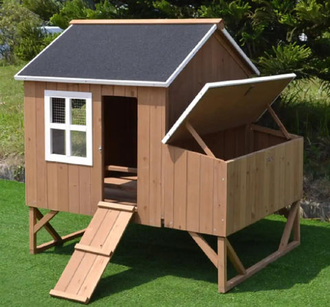 Deluxe Large Wood Chicken Coop For Your Backyard Hen House Fits 4 Big Chickens Or 8 Bantams With 3 Nesting Boxes And Solid Fir Construction