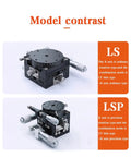 Model contrast of Motorized Rotary Positioning Stage XYR 80mm LSP80 L Micrometer Driven Trimming Platform with LS and LSP types