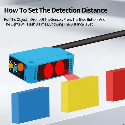 Infrared Photoelectric Sensor Switch NPN Normal Open And Normally Closed, DC 10 To 30V, 80 Cm Range, reflective beam sensor setup