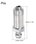 Steel Straight Grease Fittings Set G1/8 Thread 11mm Width Heavy Duty Hydraulic Lubrication Fittings Oil Spill Proof Rust Resistant 5 Pack