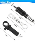 Pro Grade Car Cordless Rivet Gun Adapter Kit with drill attachment, handle, and wrench for SUV sedan truck auto body repairs.