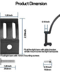 Product Dimension of Bottom Mounted LED Light Bar Brackets Kit 2 Pack Adjustable Universal Slide Base Mounts For LED Pods And Work Light Bars Rugged Heavy Duty For Jeep Offroad Truck SUV