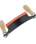 Pro Grade 10 Inch Curved Draw Knife Heavy Duty Woodworking Shaving Tool with wooden handles and black blade design.