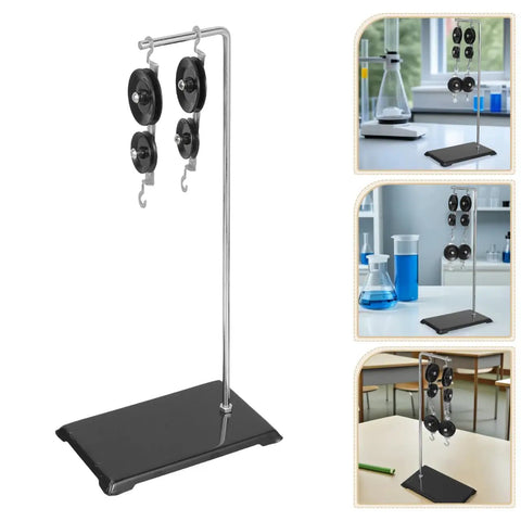 Pulley Block And Tackle Set With Stand For Physics Class And Science Fair Projects 13.4 Inch Classroom Mechanical Advantage Kit