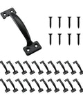 20 Pack 6-1/2 Inch Gate Pull Door Handles Metal Gate Pulls For Kitchen Cabinets Wardrobes Closets And Drawers With Screws Black Finish Heavy Duty Durable Hardware For Easy Install Quick Install shown with screws