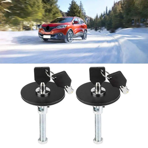 Dual Universal Car Hood Lock Pins Kit Aluminum Alloy Hood Latch Safety Pins For Engine Bay Security Black 2 Pack