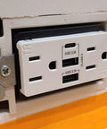 Installed 1-Gang Non-Metallic Electrical Outlet Box Extender For Power Receptacles And Switches UL Listed 5 Pack in wall