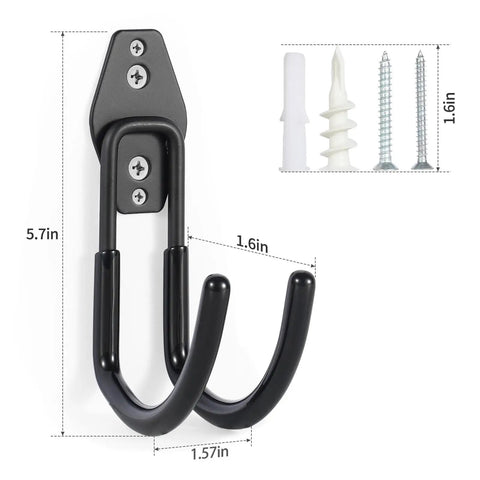 Heavy Duty Wall Mounted Hose Hanger 2 Pack Rustproof Metal Hose Holder with Screws for Outdoor Use in Garage Garden and Yard