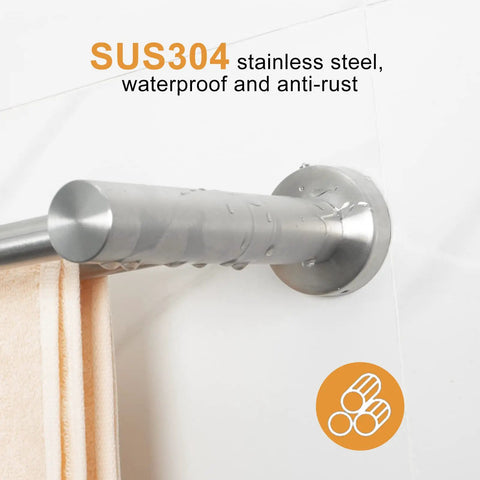 Adjustable Wall Mount Towel Rack Set 15 To 27 Inches Two Pack Stainless Steel SUS304 Brushed Nickel Finish bathroom holder