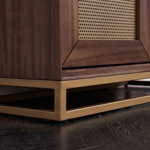Solid Wood Shoe Cabinet Featuring Modern Minimalist Profiles Tailored For Tight Foyer Layouts and Walk In Closets close-up of rich black walnut grain.