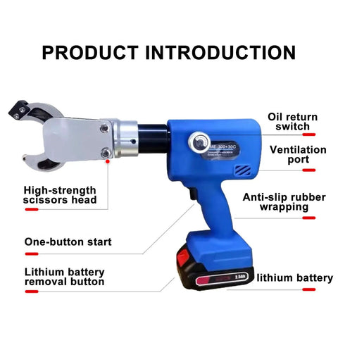 Upgrade Your Crew With This Badass Electric Hydraulic Wire Cutter, featuring a high-strength scissors head and lithium battery.