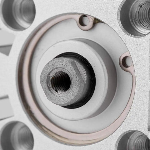 Close-up of Double Acting Air Cylinder With Aluminum Round Tube for machinery manufacturing, automotive and shipbuilding applications.