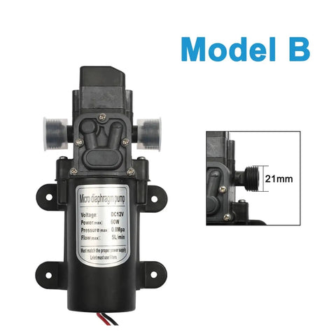 Brand New 12V Automatic Diaphragm Water Pressure Pump, 5L/min Flow Rate, 0.8MPa Max Pressure, 60W Electric Motor For RV Tanks, Campers, And Household Plumbing Systems With Compact Design