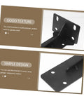 Close-up image of Rock Solid Heavy Duty Metal L Shelf Brackets, Cold Rolled Steel for desks and storage, matte black finish.