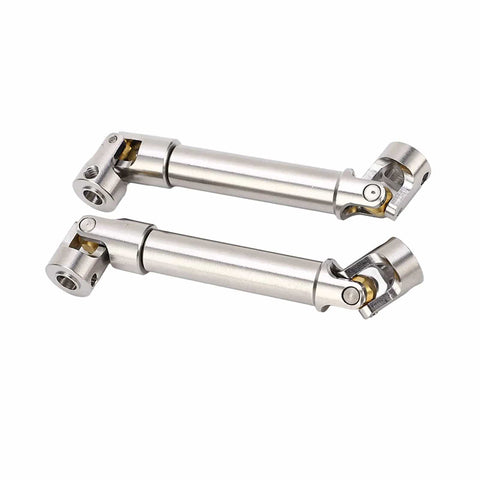 Beefy Stainless Steel RC Drive Shaft M4 2 Pack For 1/10 Scale Crawlers With Universal Six Tooth Spline Brass Ball End 91mm