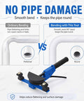 Comparative illustration showcasing Heavy Duty Ratcheting Tubing Bender Kit For Copper Aluminum Piping with smooth bending.