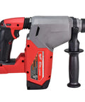 One Inch Sds Plus Brushless Rotary Hammer Cordless Kit Featuring Dual Six Ah Batteries And Fast Charger side view showing handle and trigger.