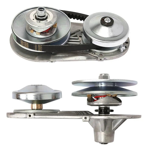 Torque Converter DIY Kit For Go Karts And Mini Bikes With 6.5 HP Engine, Three Quarter Inch Drive, side view of pulleys and belt