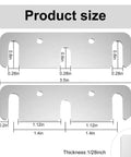 Diagram of Door Hinge Shims 0.035 Inches, 15 Pack Laser Cut Stainless Steel Kit With Brushed Silver Finish showing dimensions.