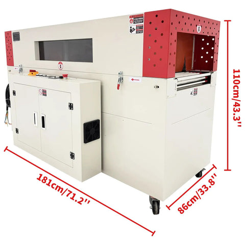 WYDDDARY 220V 3Phase Industrial Heat Shrink Wrap Machine with 13kw Power, size 181cm x 110cm x 86cm for professional packaging.