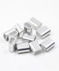 Heavy Duty Aluminum Cable Ferrules And Crimp Loop Sleeves Built Rock Solid Wire Rope Termination M2.5 size aluminum crimp sleeves.