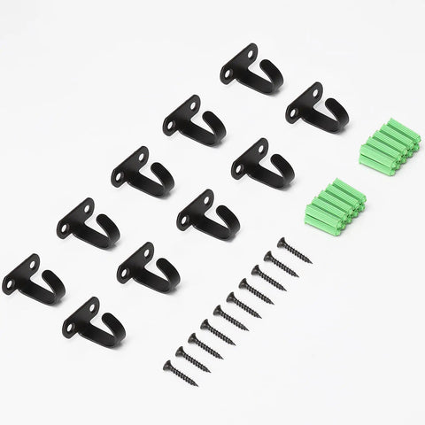 Sturdy Screw Mounted Ceiling Hooks Matte Black Built To Last Heavy Duty Stainless Steel 304 Rustproof Under Shelf Towel Robe Clothes Hangers For Bathroom Kitchen Cabinet Garage 10 Pack