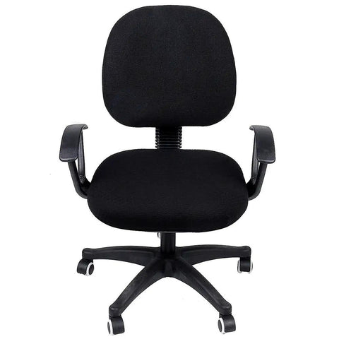 Stretch Jacquard Office Chair Seat Cover Protector Removable Washable Anti Dust Desk Cushion Guard Black on office chair
