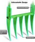 Heavy Duty Broadfork For All Soils With Unbreakable Build, Five Sharp Cambered Eleven Inch Tines, Green Design with Welding Details