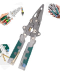 Folding Wire Stripper Plies With Voltage Tester 8 Inch Electrical Pliers with ergonomic grip, ideal for cutting and stripping wires.