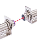 Indoor Wall Mounted Photoelectric Beam Sensor Pair, 0 To 20m Range, NPN Normally Open Proximity Switch, 18mm Sensor Head, Installed View