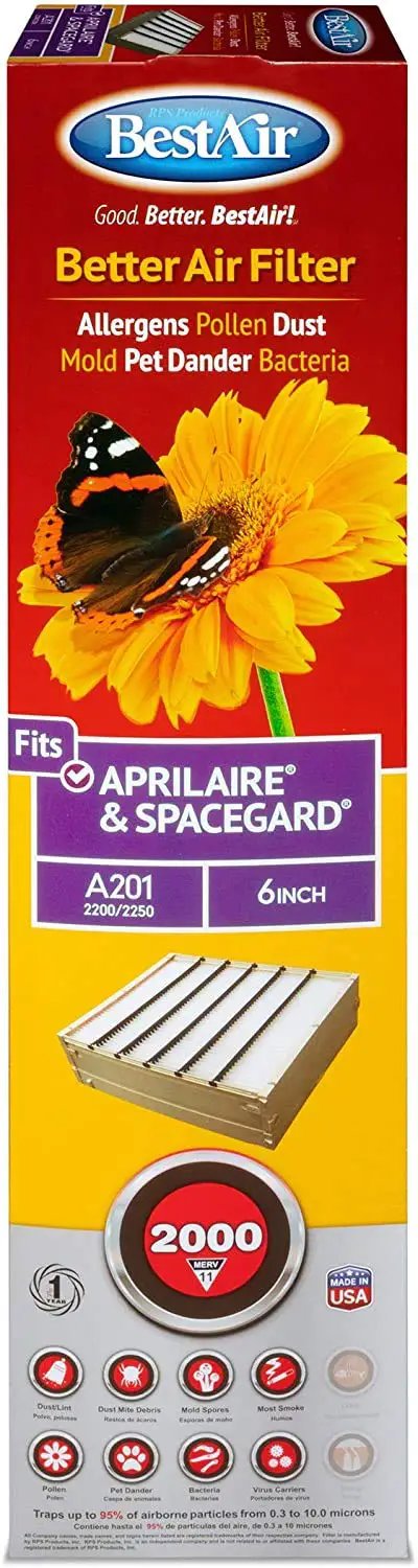 AC Furnace Air Filter 20x25x6 MERV 11 Without Cardboard Frame Fits Aprilaire SpaceGard 2200 2250 201 And Lennox PMAC-20C